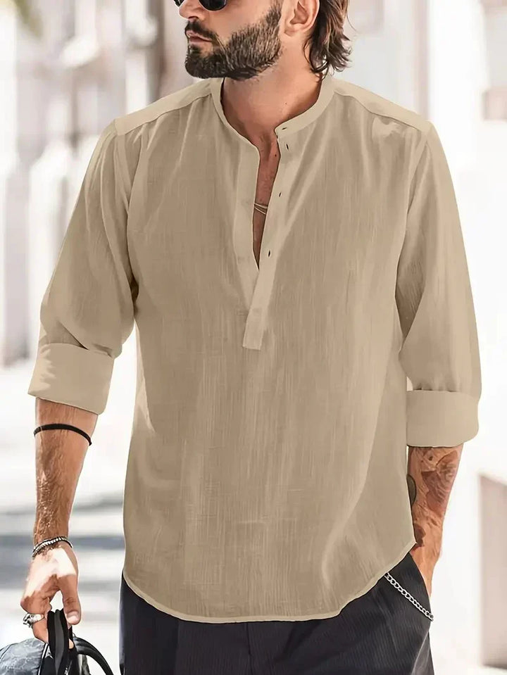Chemise en lin d'été décontractée pour hommes