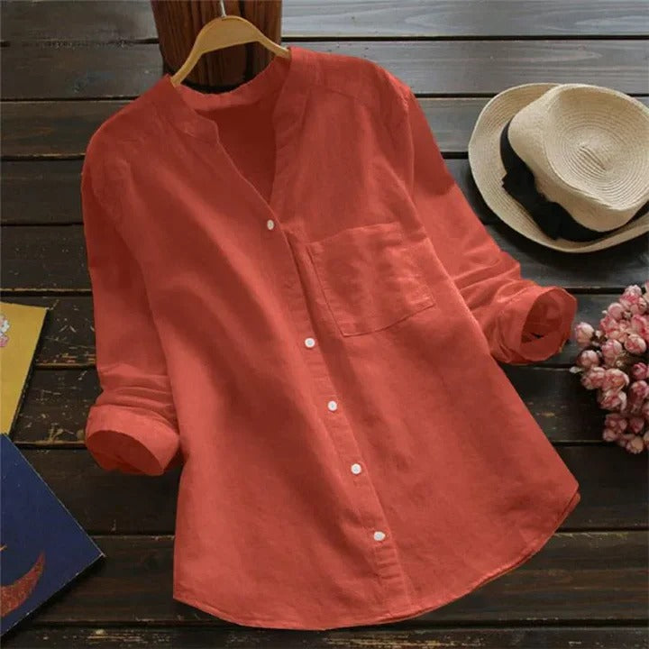 Chemise en lin et coton pour femme