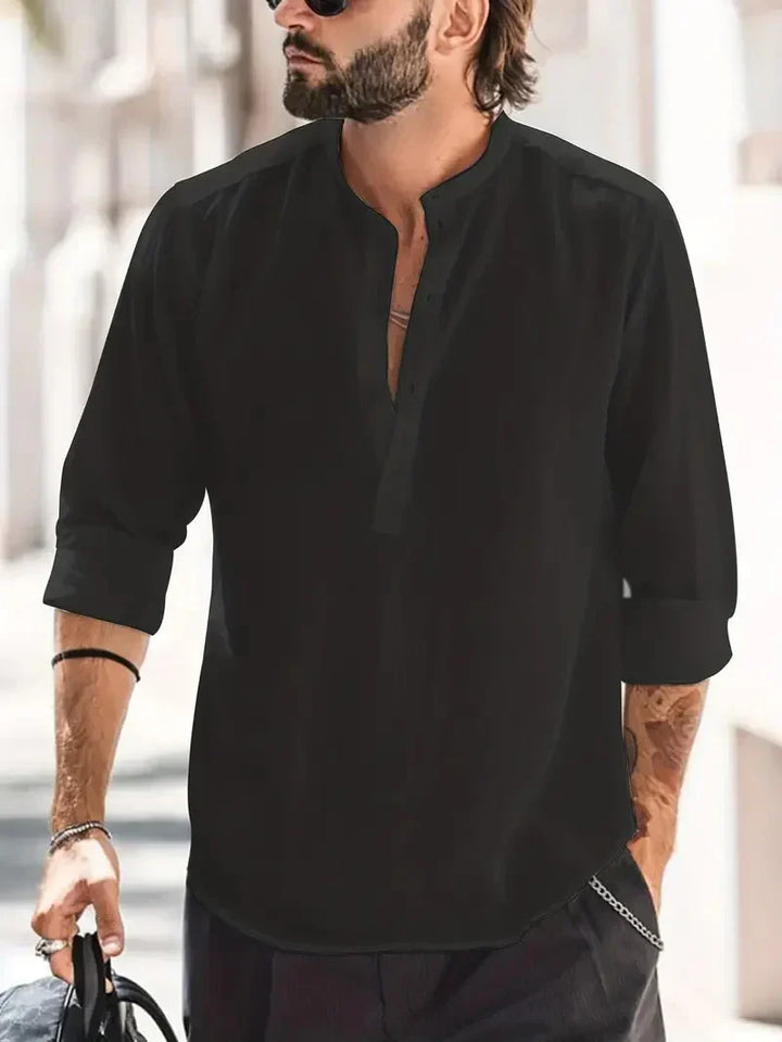 Chemise en lin d'été décontractée pour hommes