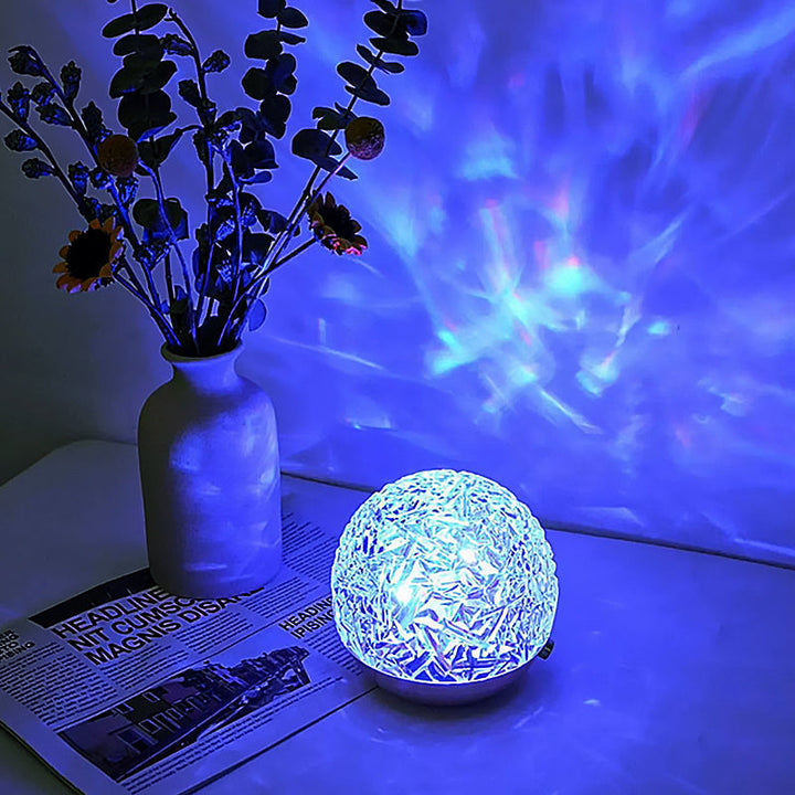 Lampe relaxante avec vagues océaniques colorées