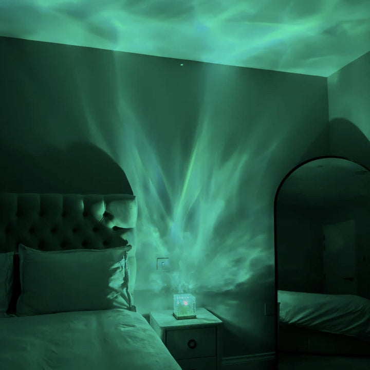Lampe relaxante avec vagues océaniques colorées