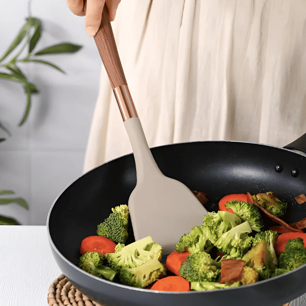 Ensemble de 10 Ustensiles de Cuisine en Silicone Luxe