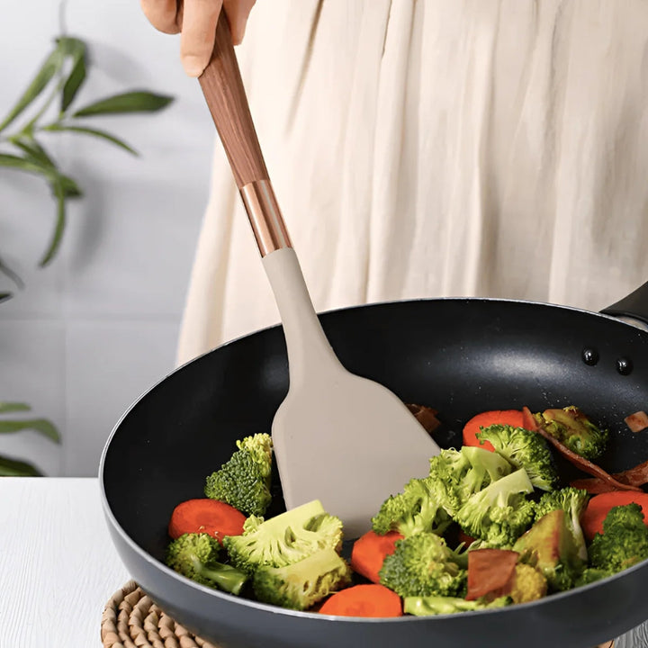 Ensemble de 10 Ustensiles de Cuisine en Silicone Luxe