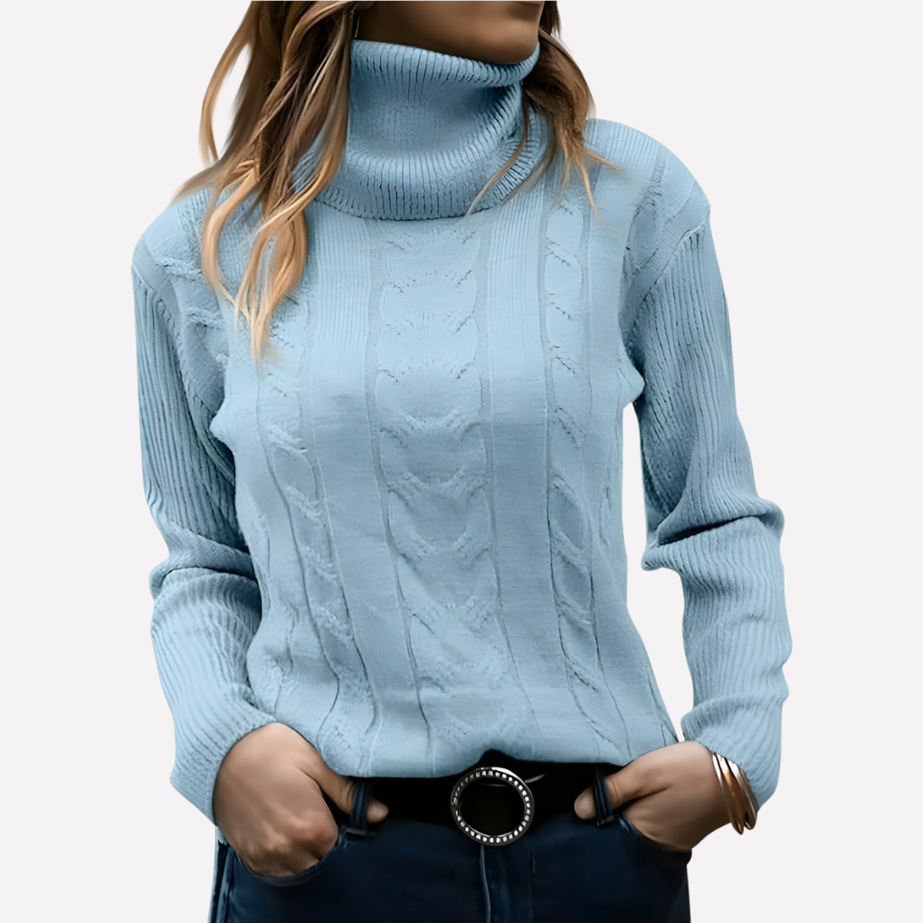 Pull-over Col Roulé Femme – Style Décontracté Quotidien