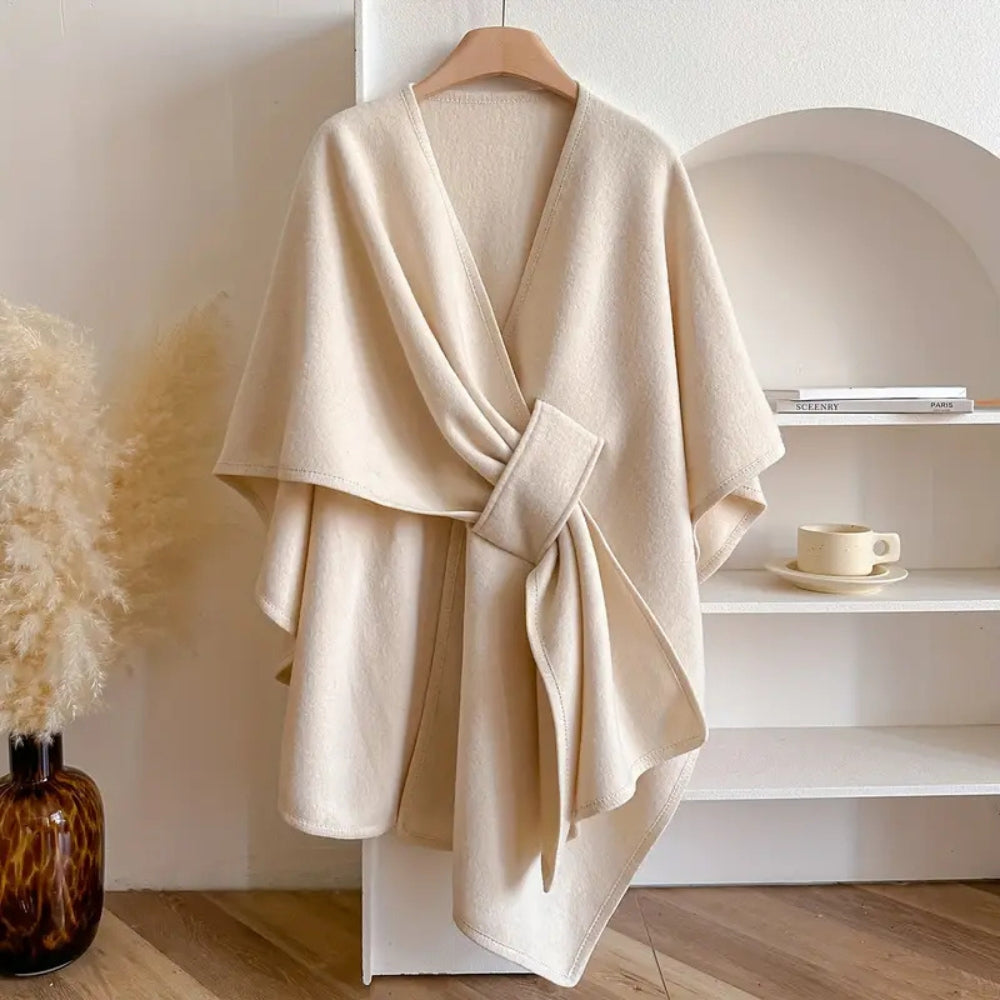 Manteau Luxueux à Col Châle résistant au vent pour Femme