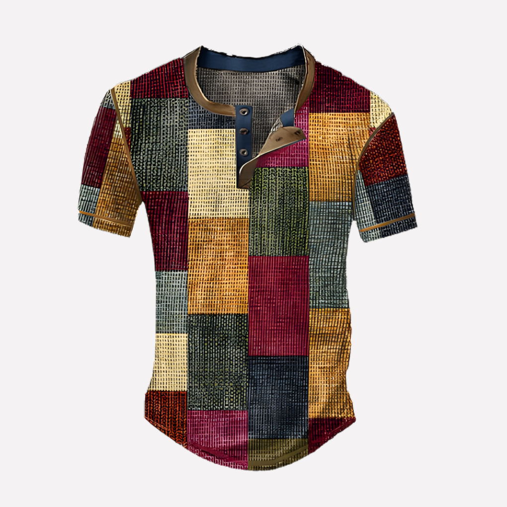 T-shirt casual en maille waffle pour homme