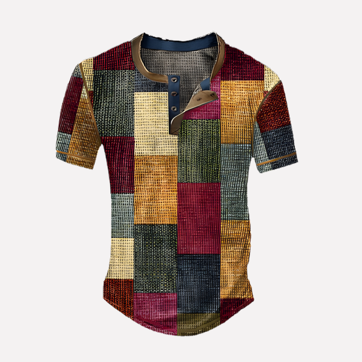 T-shirt casual en maille waffle pour homme