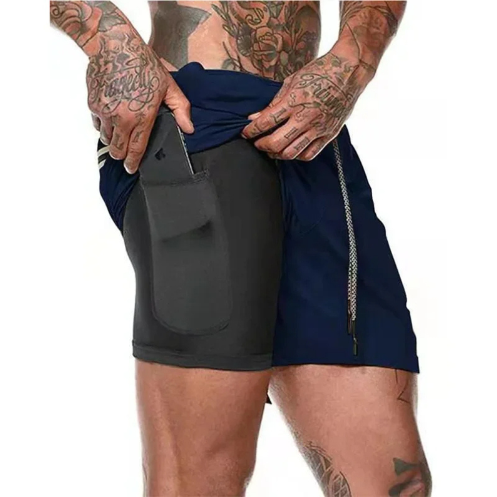 Shorts de sport 2-en-1 pour hommes – Conçus pour la performance et le confort
