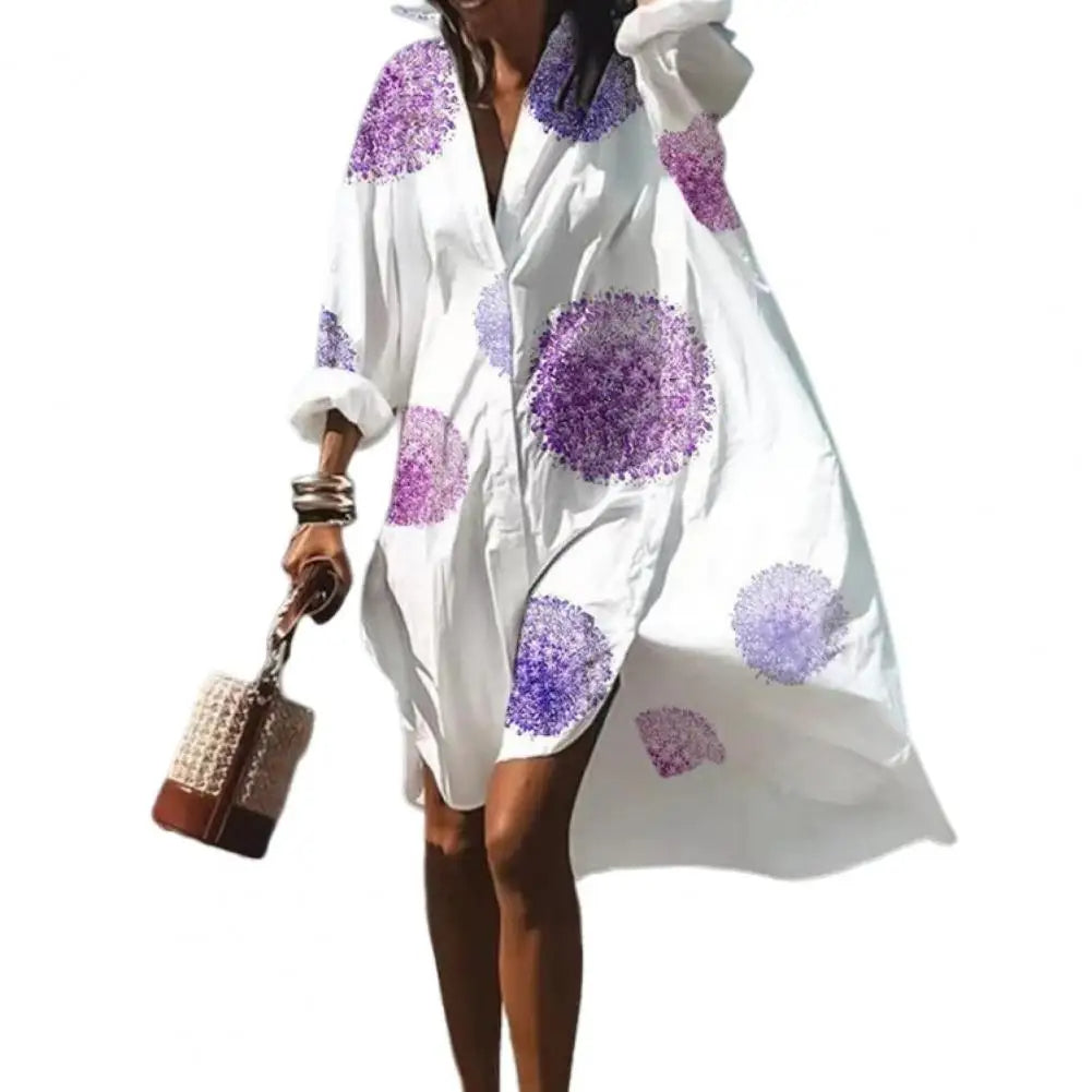 Robe d'été oversize pour femme avec imprimé boho