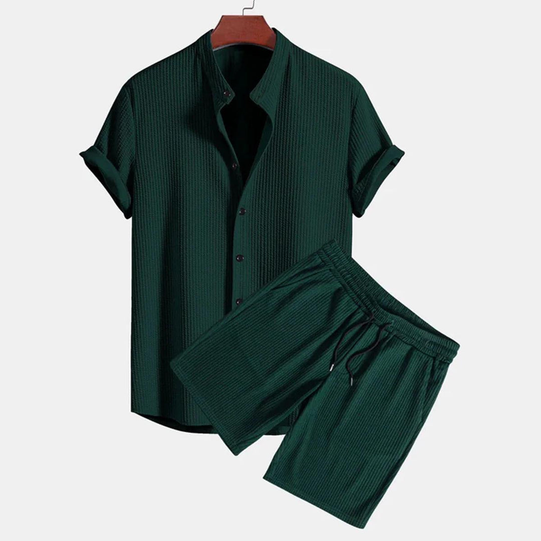 Chemise à manches courtes en twill pour homme