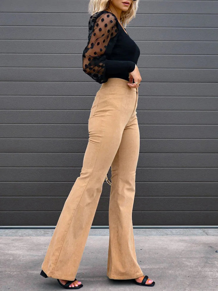 Pantalons Évasés en Corduroy Tendance pour Femmes