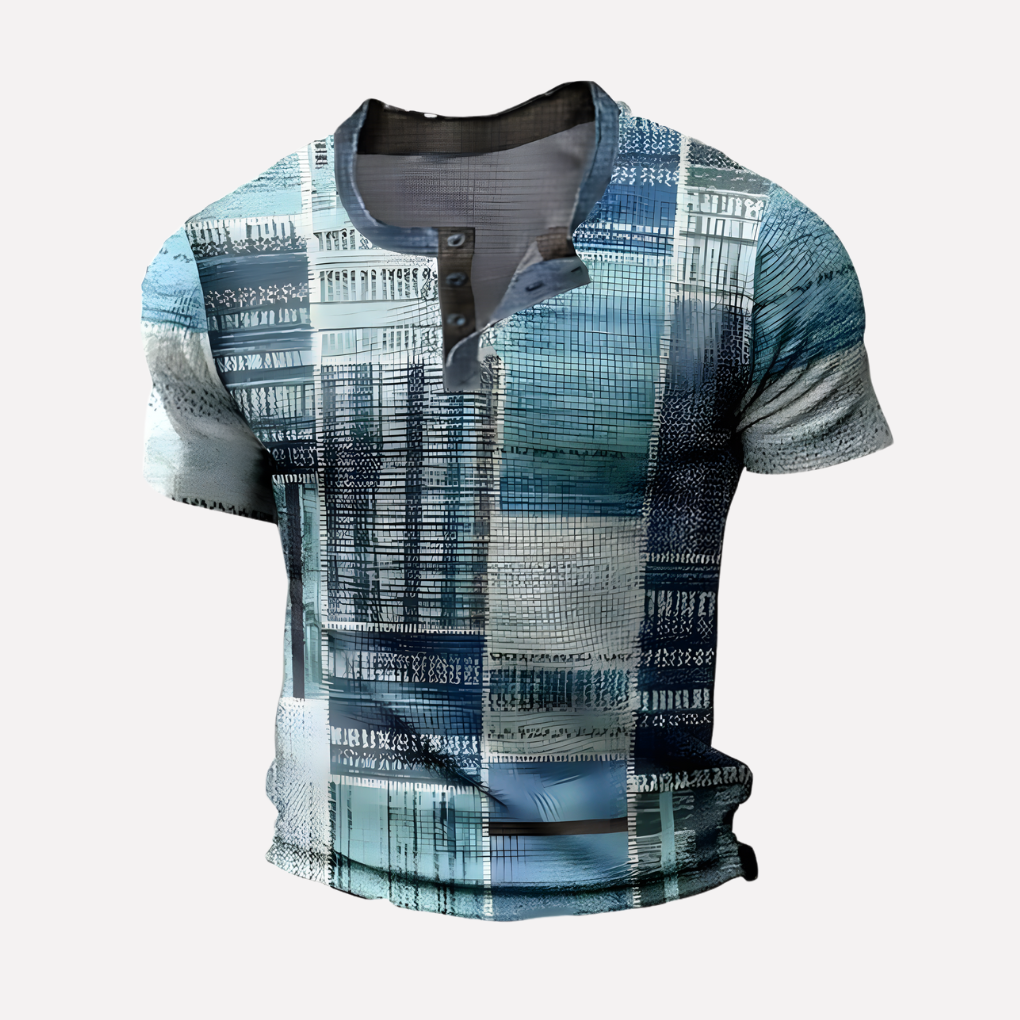 T-shirt casual en maille waffle pour homme