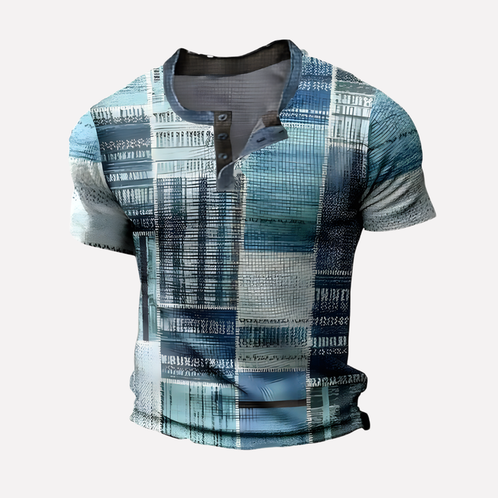 T-shirt casual en maille waffle pour homme