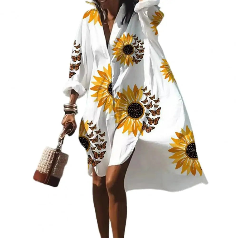 Robe d'été oversize pour femme avec imprimé boho