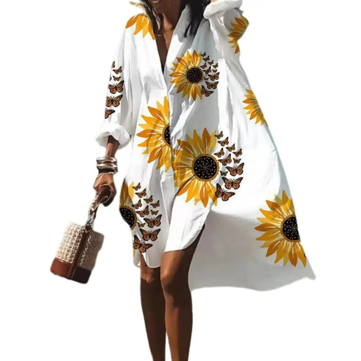 Robe d'été oversize pour femme avec imprimé boho