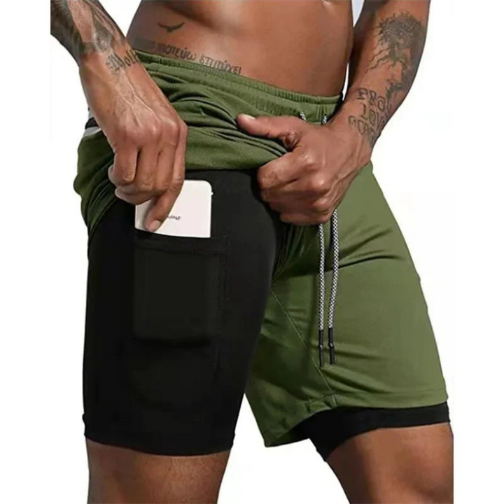 Shorts de sport 2-en-1 pour hommes – Conçus pour la performance et le confort