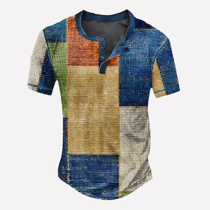 T-shirt casual en maille waffle pour homme
