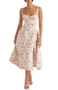 Robe Florale Sculptee à la Taille