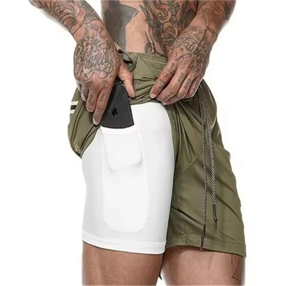 Shorts de sport 2-en-1 pour hommes – Conçus pour la performance et le confort