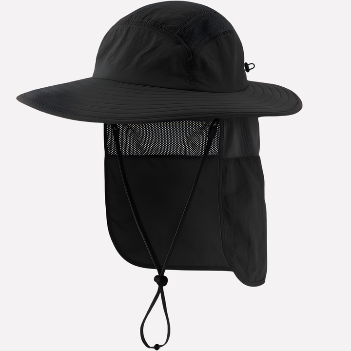 Chapeau de pêche avec flap pour protection extérieure