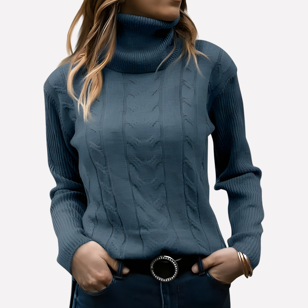 Pull-over Col Roulé Femme – Style Décontracté Quotidien
