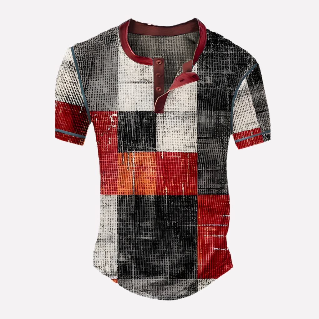 T-shirt casual en maille waffle pour homme