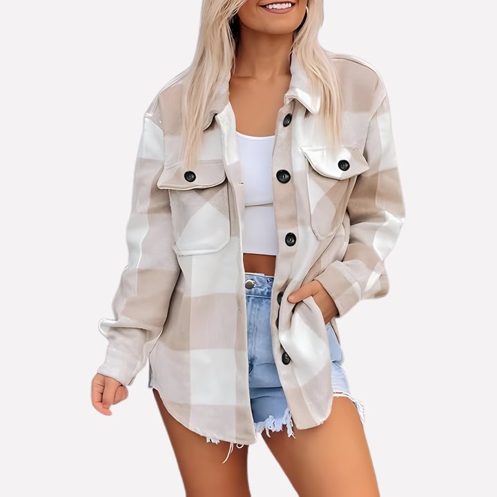 Veste à carreaux pour femmes