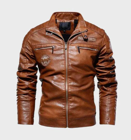 Veste en cuir pour hommes style audacieux bord intemporel