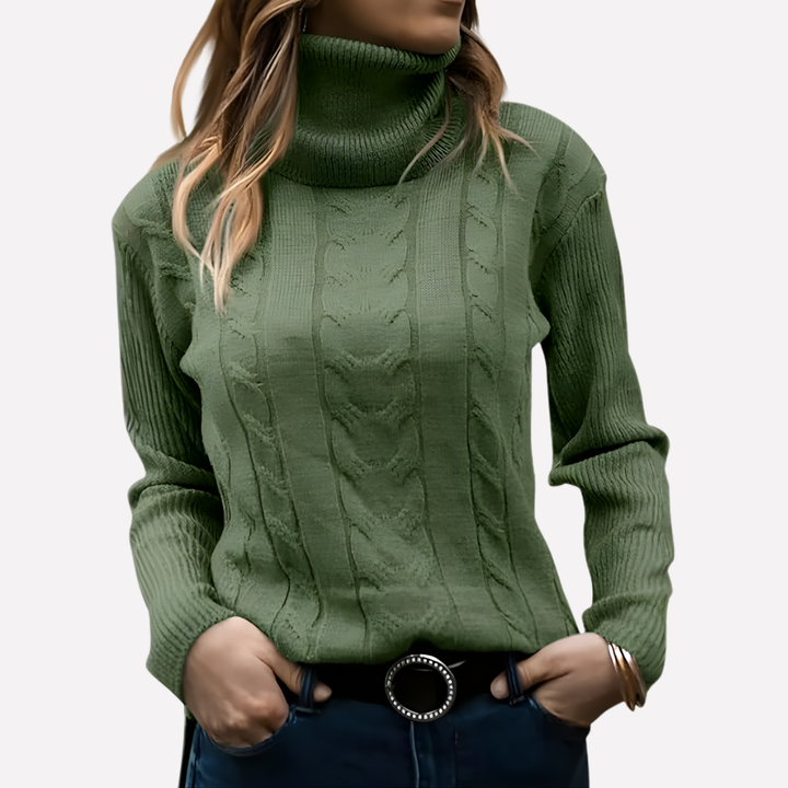 Pull-over Col Roulé Femme – Style Décontracté Quotidien