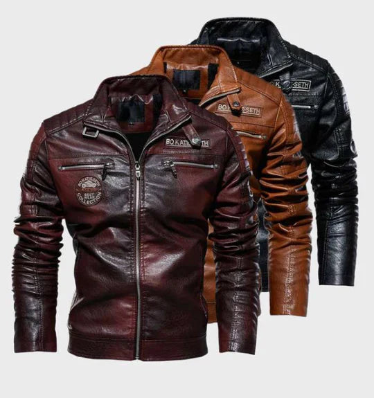 Veste en cuir pour hommes style audacieux bord intemporel