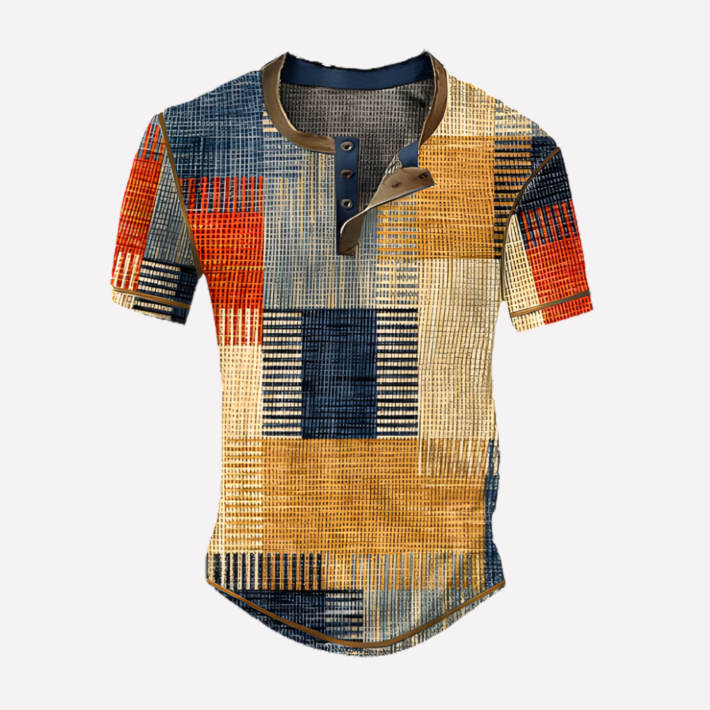 T-shirt casual en maille waffle pour homme