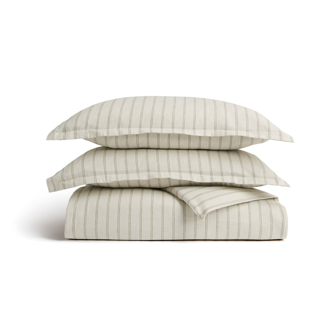 Coton Doux - Ensemble de Couette Rayé en Flanelle 100% Confortable