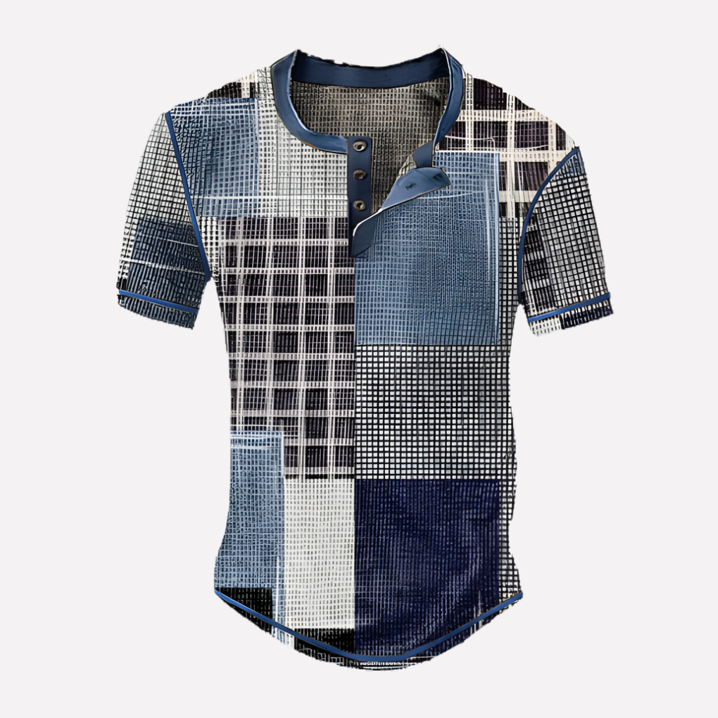 T-shirt casual en maille waffle pour homme