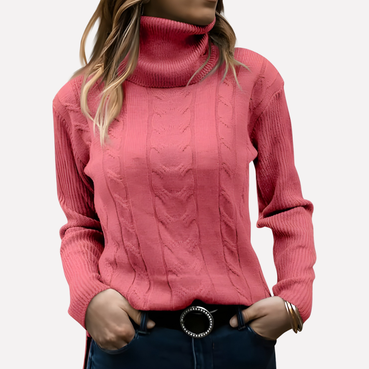 Pull-over Col Roulé Femme – Style Décontracté Quotidien