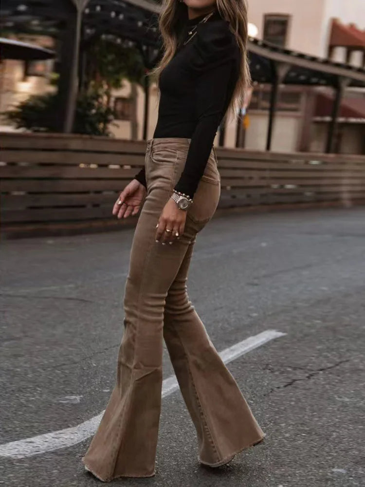 Pantalons Évasés en Corduroy Tendance pour Femmes