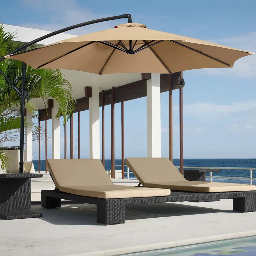 Parasol moderne de jardin avec système d'ouverture facile à manivelle