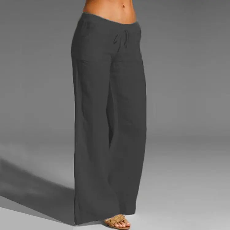 Pantalons en lin décontractés pour femmes, larges, d'été, détente cool pour les jours chauds