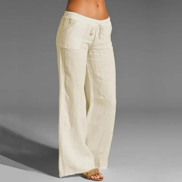 Pantalons en lin décontractés pour femmes, larges, d'été, détente cool pour les jours chauds