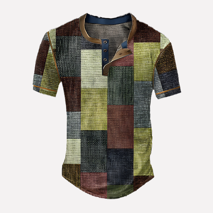 T-shirt casual en maille waffle pour homme