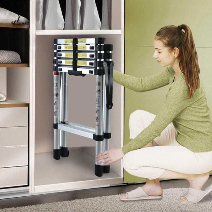 Échelle télescopique en aluminium 6FT+7FT – Sûre, Portable et Ajustable