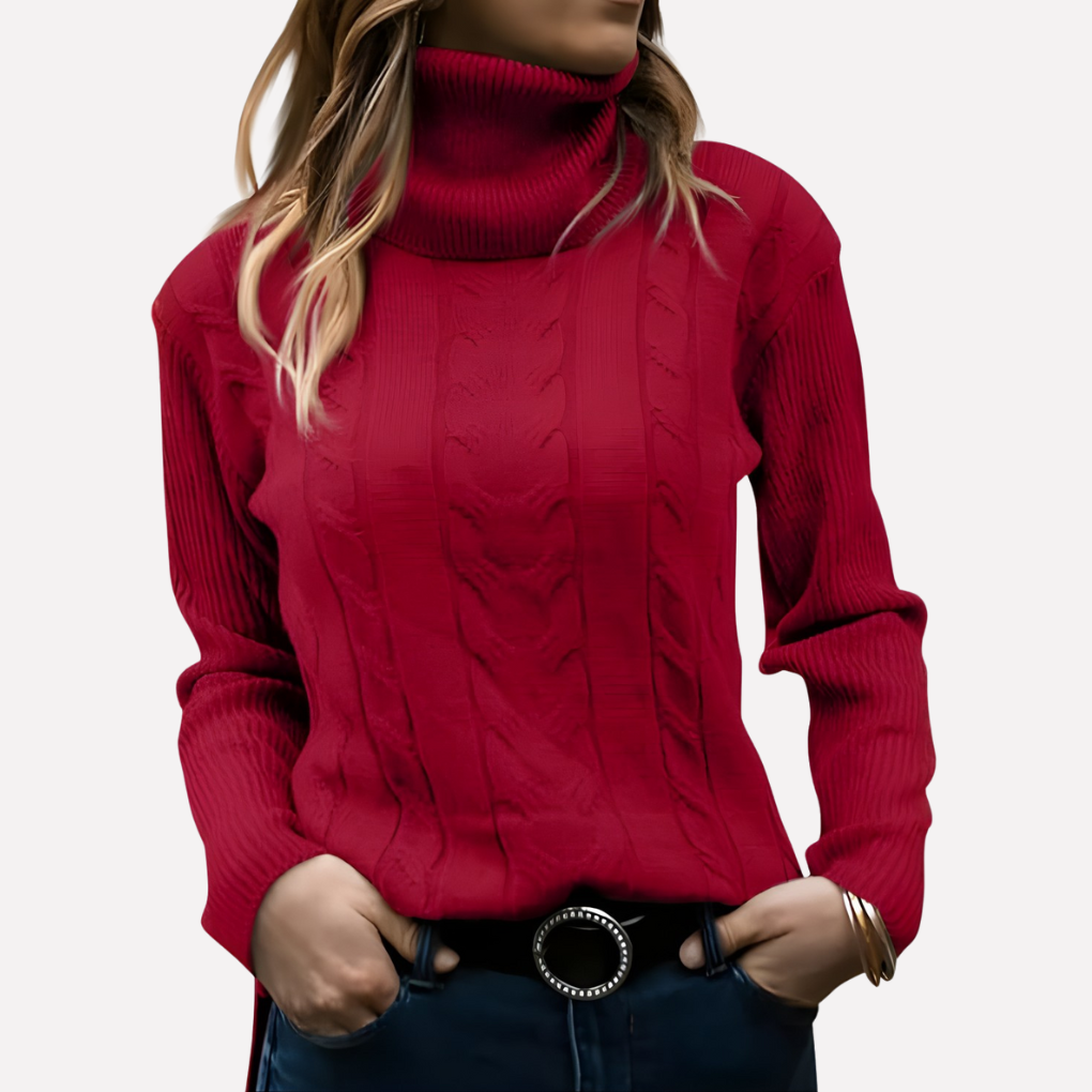 Pull-over Col Roulé Femme – Style Décontracté Quotidien