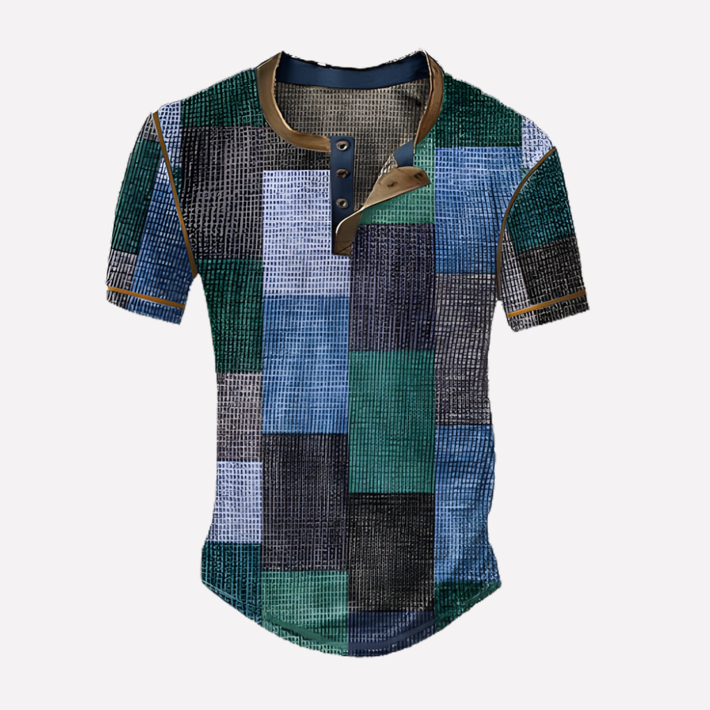 T-shirt casual en maille waffle pour homme
