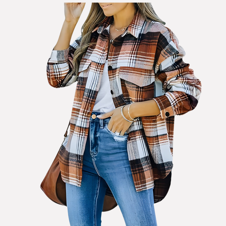 Veste à carreaux pour femmes
