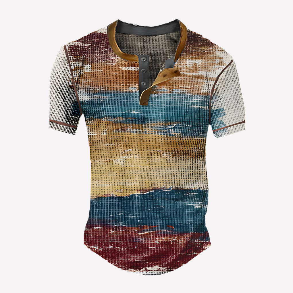 T-shirt casual en maille waffle pour homme