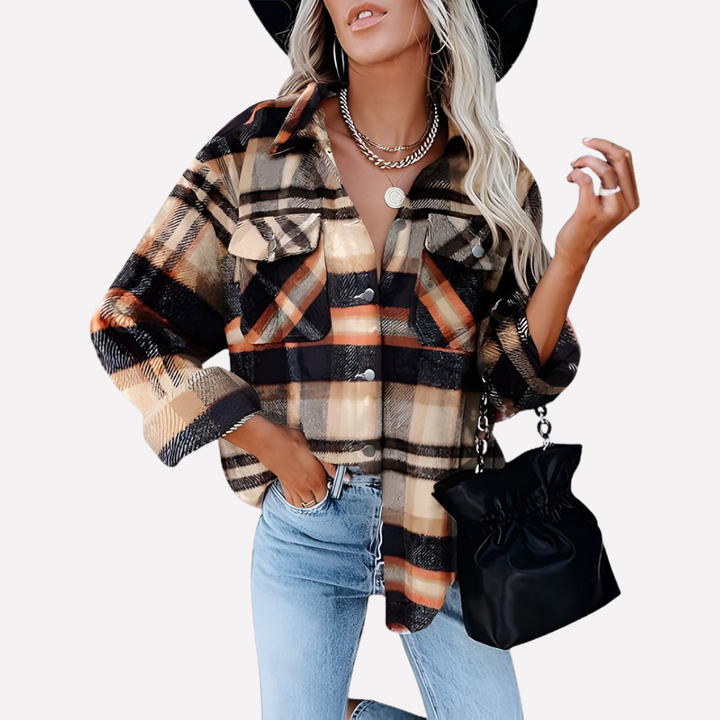 Veste à carreaux pour femmes