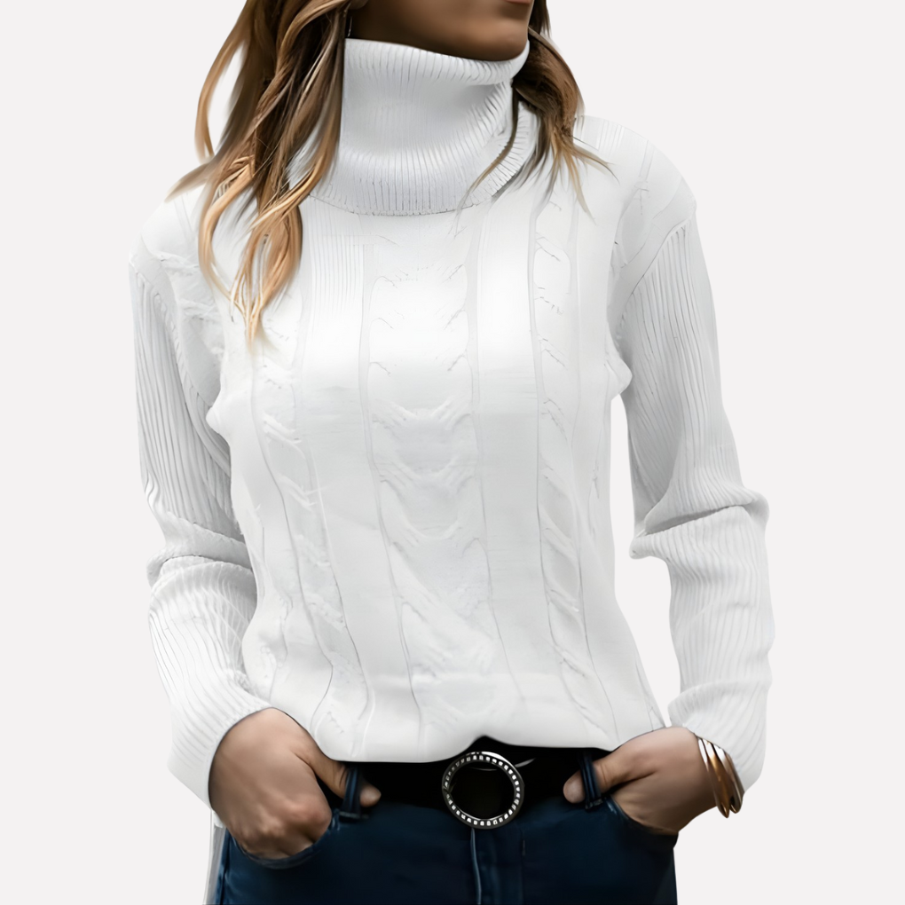 Pull-over Col Roulé Femme – Style Décontracté Quotidien