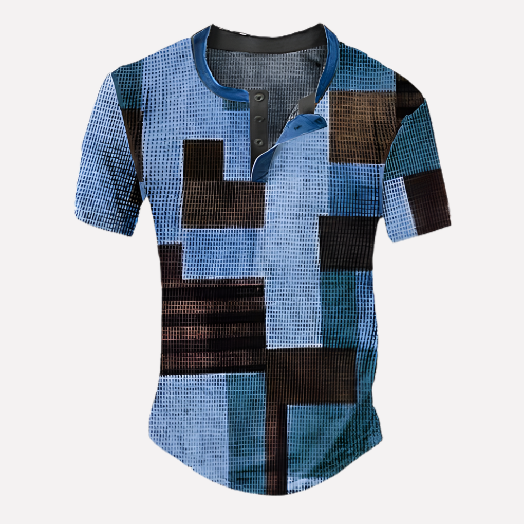 T-shirt casual en maille waffle pour homme