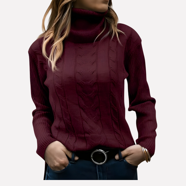 Pull-over Col Roulé Femme – Style Décontracté Quotidien