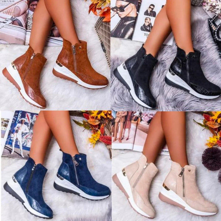 Bottes Cheville en Cuir Orthopédiques Mi-Hauteur