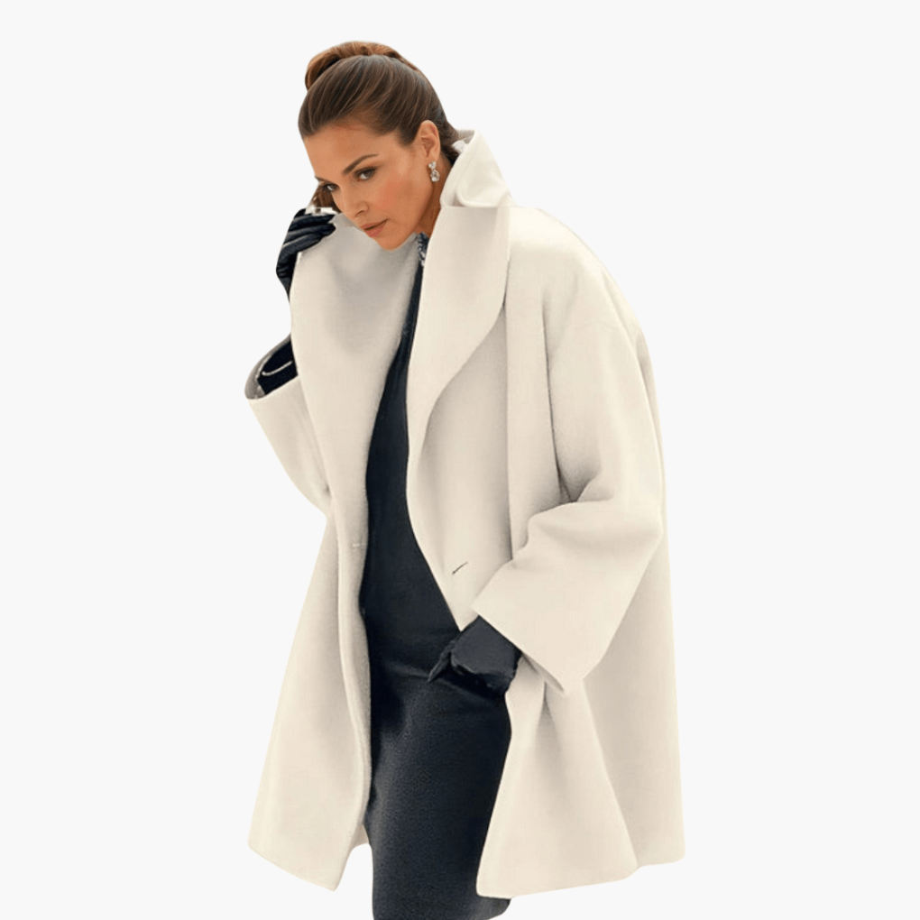 Veste Femme avec Col Large et Manches Longues